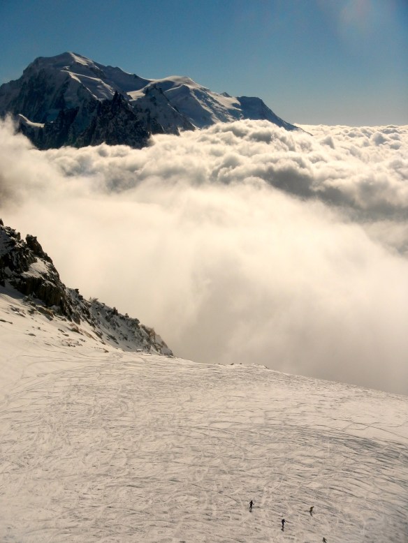 Afternoon view from Les Grands Montets towards Mont Blanc