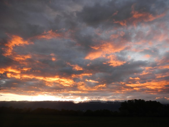 Looking west from Geneva towards the Juras in France