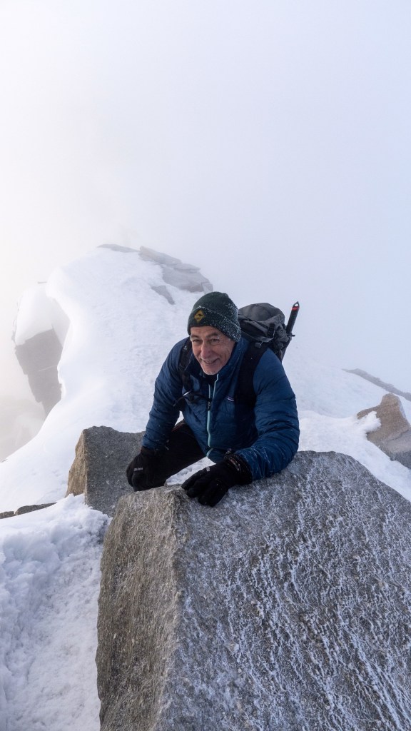 Climbing the summit ridge