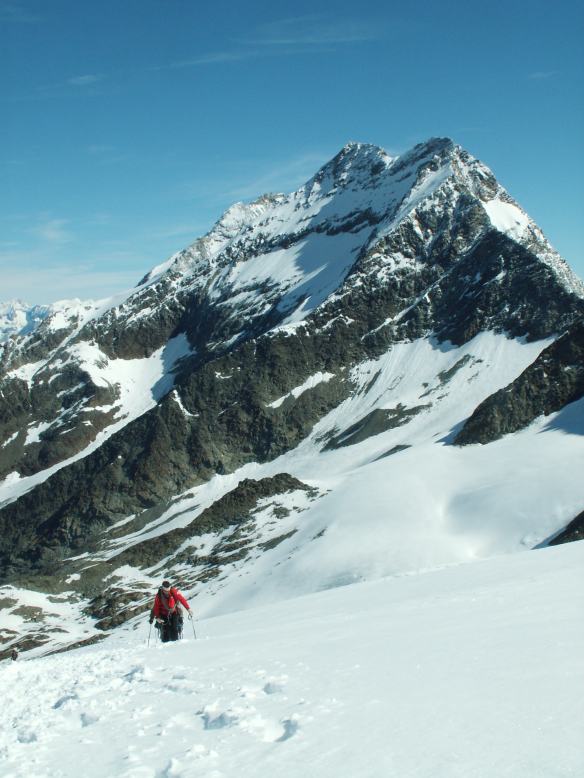 Looking down towards the glacier