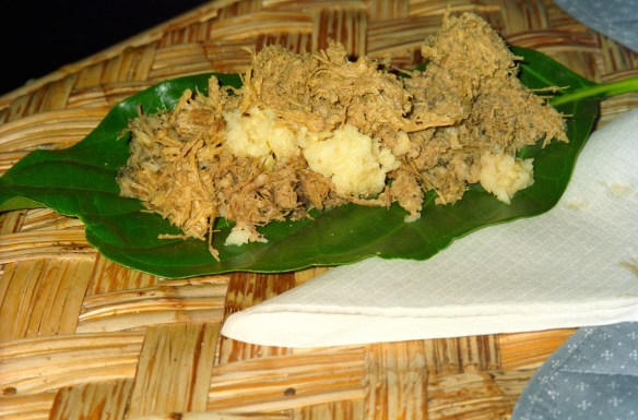 The chewed kava is ready for soaking in water
