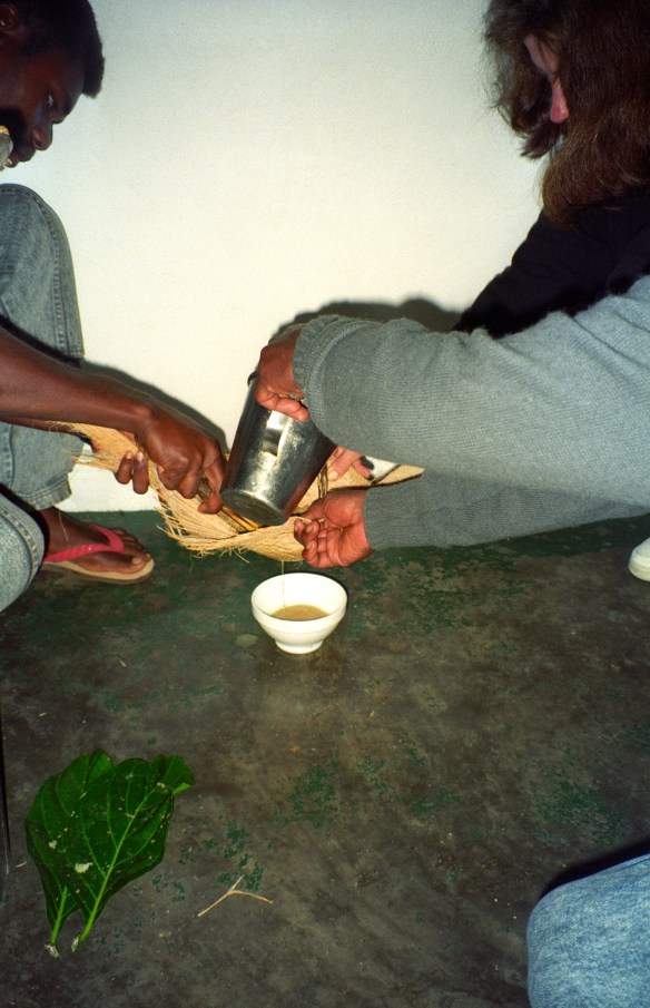 Preparing the kava drink