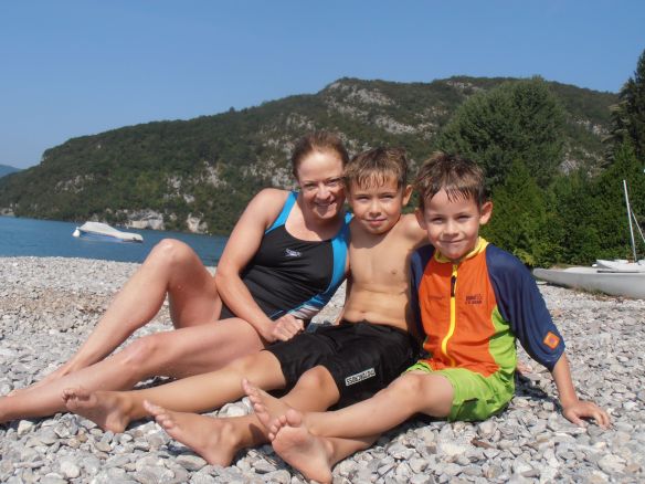 On the beach at Talloires, Lake Annecy 2012