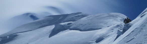 Deteriorating weather on the summit ridge of Mont Blanc