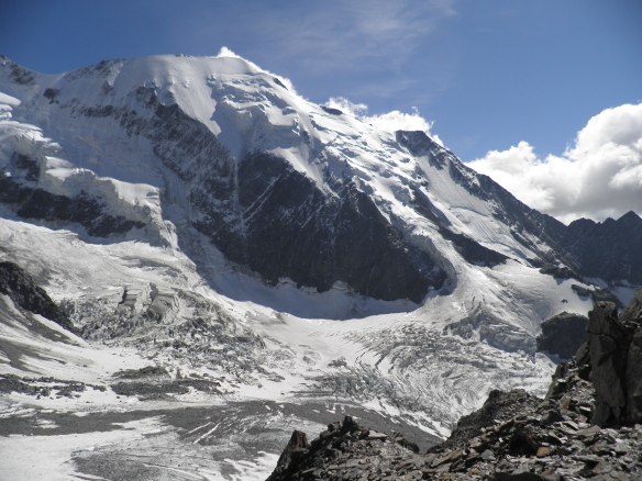 View of the Bionnassay Glacier from the Tete Rousse refuge.