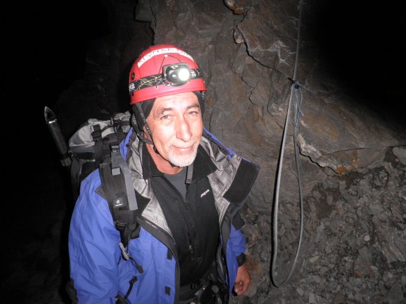 At the base of the Aiguille de Gouter at 4 am