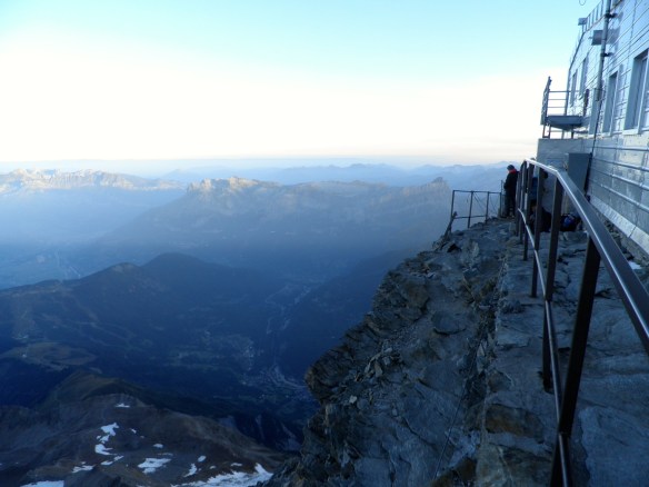 Gouter Refuge (3817m) at the top of the Aiguille de Gouter