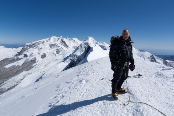 On the summit of Breithorn (4164m or 13662 ft).